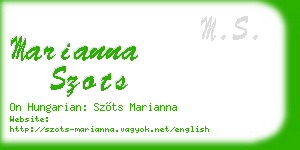marianna szots business card