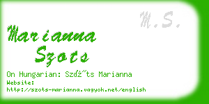 marianna szots business card